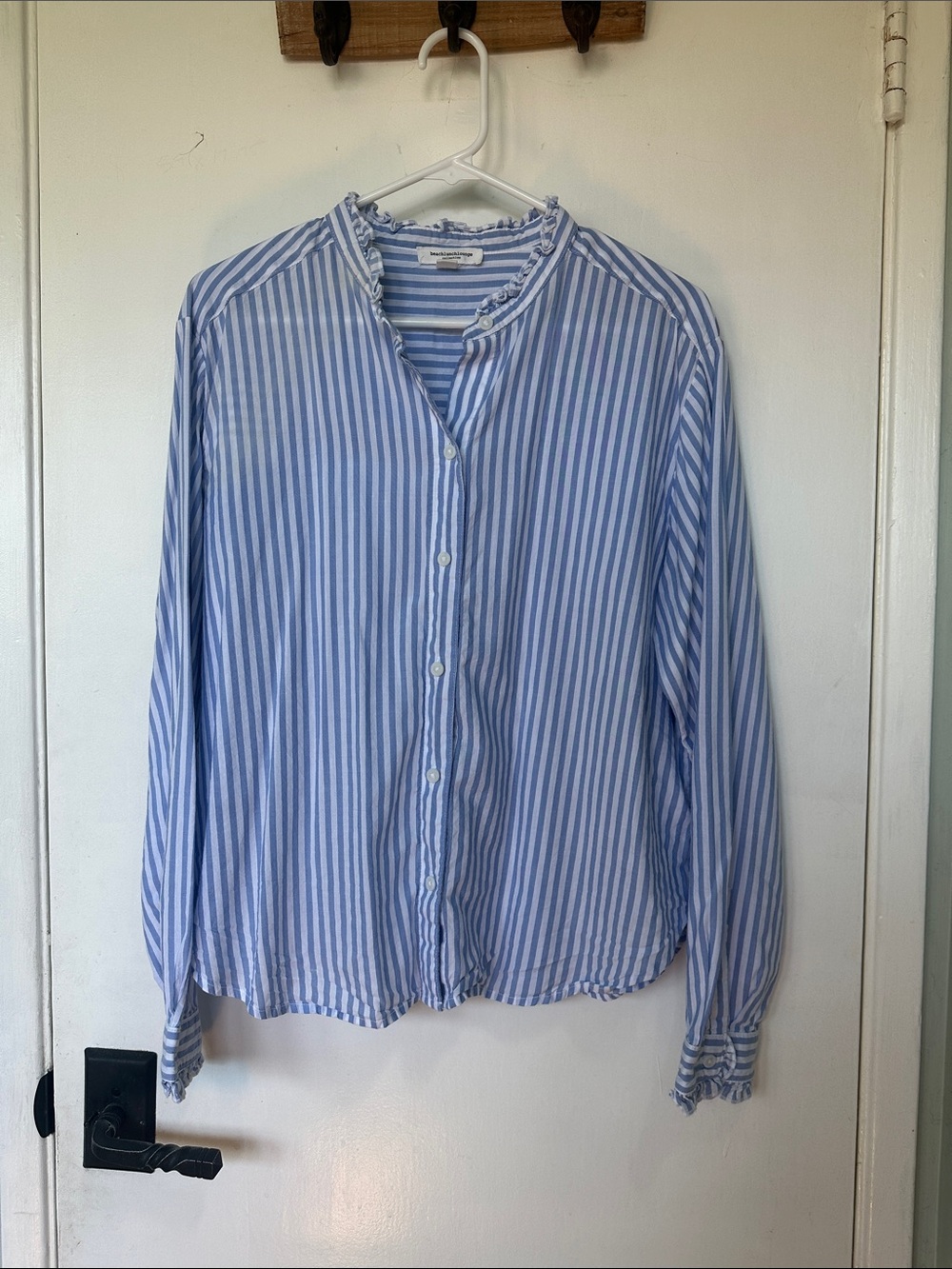 Light Blue & White Striped Button-Up Shirt
